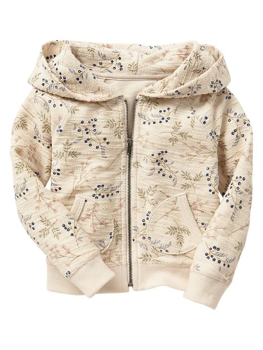 View large product image 1 of 1. Floral slub zip hoodie