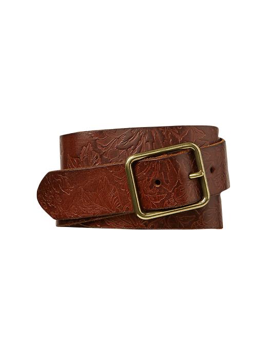 View large product image 1 of 1. Floral leather belt