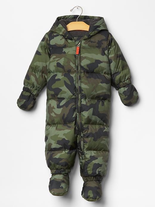 Image number 1 showing, Warmest camo puffer snowsuit