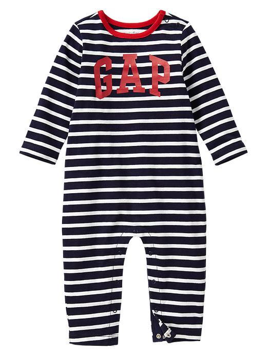 View large product image 1 of 1. Arch logo stripe one-piece