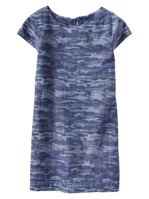 Image number 1 showing, Camo chambray shift dress