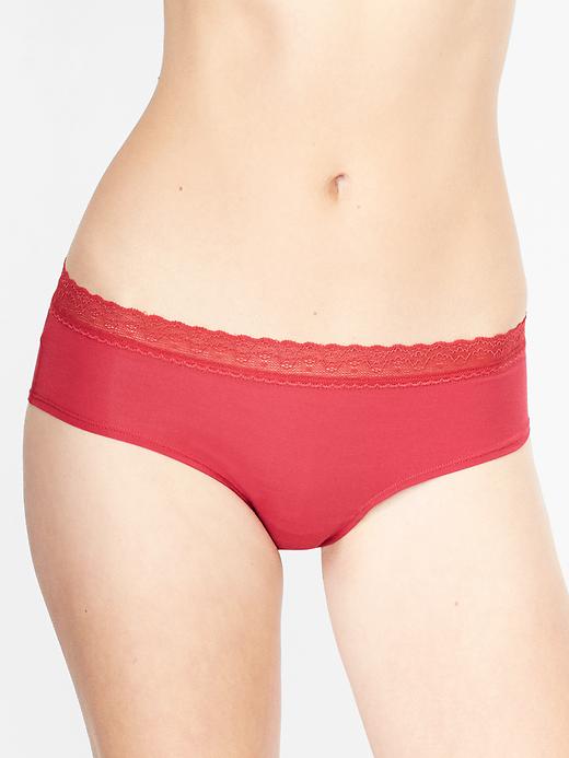 Image number 10 showing, Modal lace-trim hipster tanga