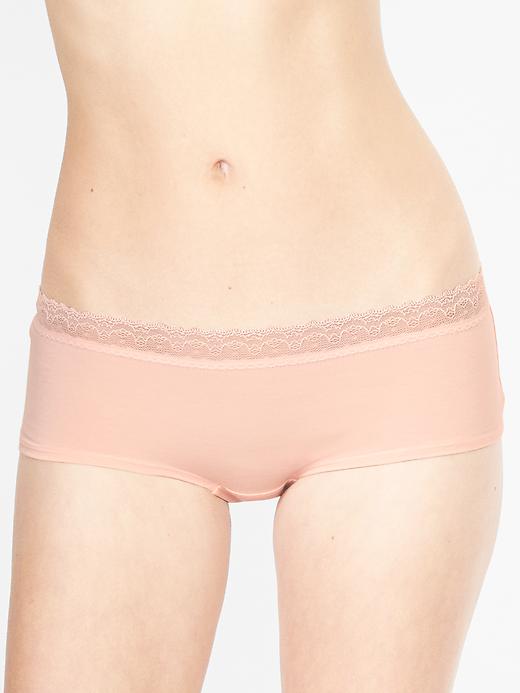 Image number 8 showing, Lace-trim modal girl shorts