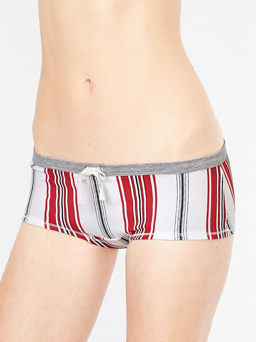 View large product image 1 of 1. Jersey stripe girl shorts