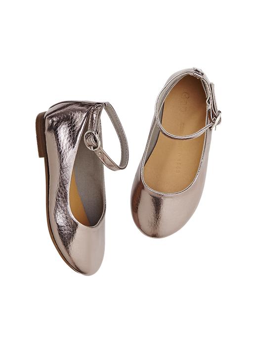 View large product image 1 of 1. Ankle-strap ballet flats