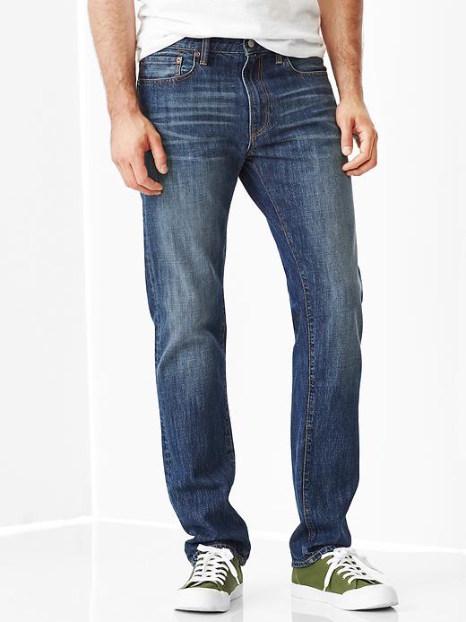 Image number 1 showing, 1969 standard taper fit jeans (worn blue wash)