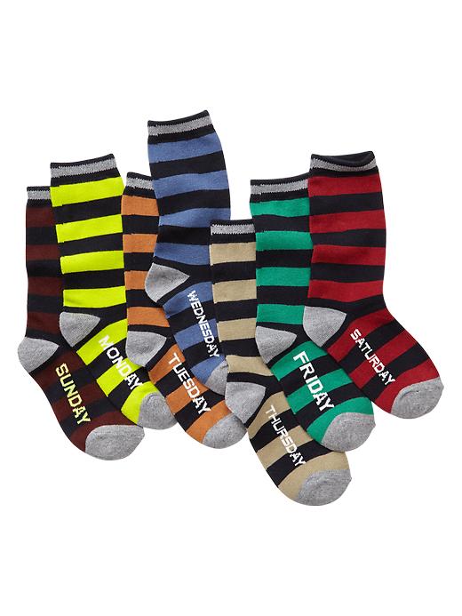 View large product image 1 of 1. Stripe days-of-the-week socks (7-pack)