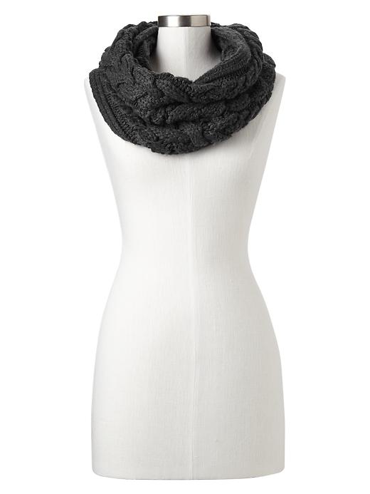 View large product image 1 of 1. Cable knit cowl scarf
