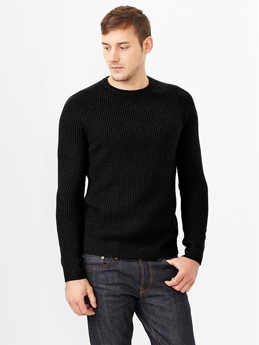 View large product image 1 of 1. Cashmere wool waffle sweater