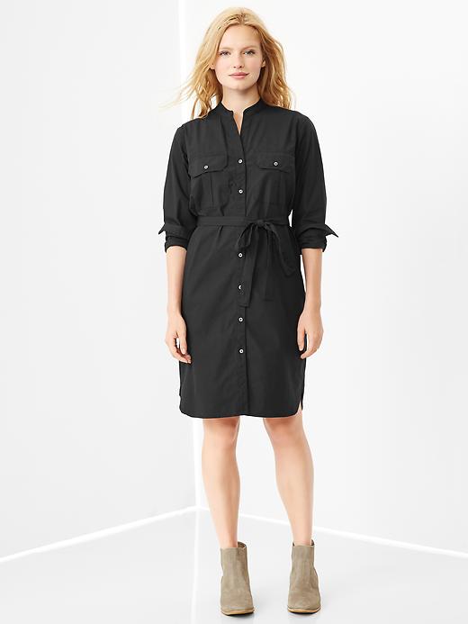 View large product image 1 of 1. Poplin utility shirtdress