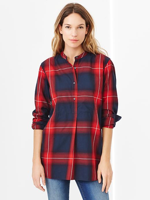 Image number 1 showing, Plaid henley tunic