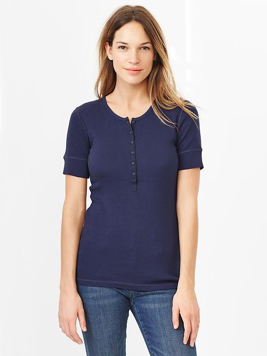 View large product image 1 of 1. Pointelle henley