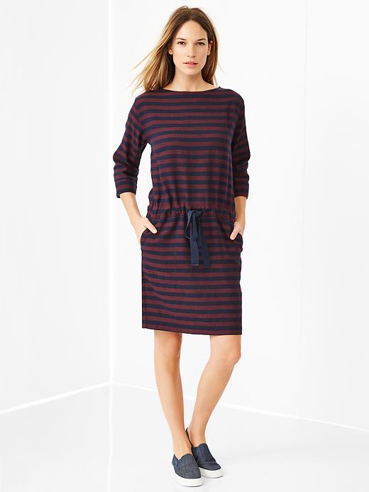 View large product image 1 of 1. Printed boatneck dress