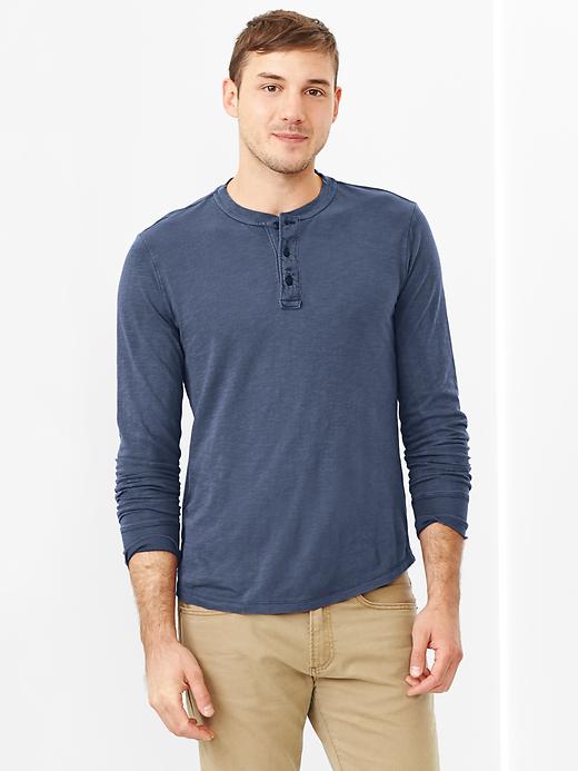 View large product image 1 of 1. Lived-in solid henley