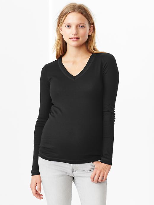 Gap Women Supersoft V Neck Tee Size XS - true black