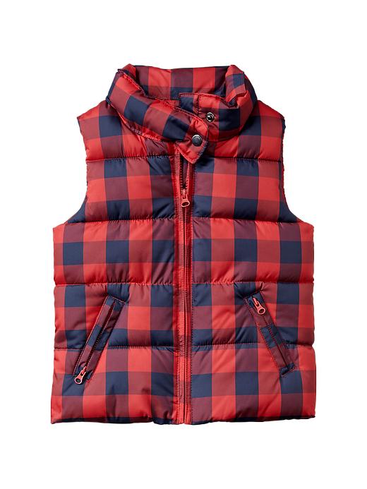 Image number 1 showing, Warmest checkered puffer vest