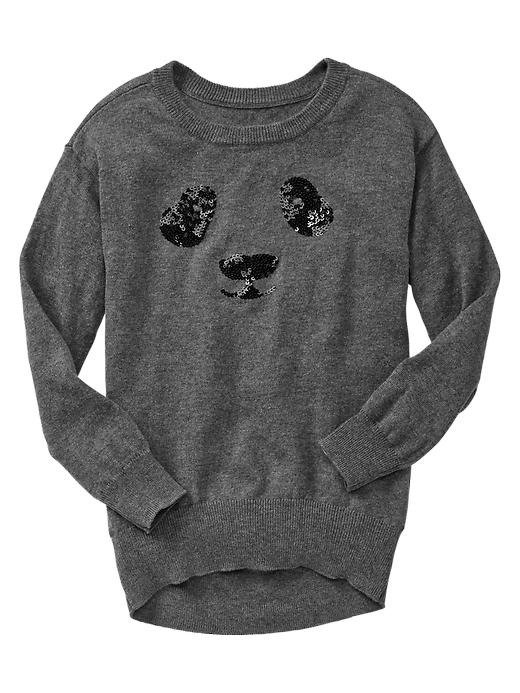 View large product image 1 of 1. Embellished panda sweater tunic