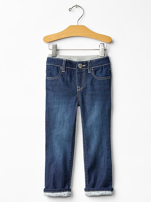 Image number 1 showing, Jersey-lined straight jeans