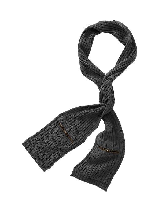 View large product image 1 of 1. Ribbed zipper scarf
