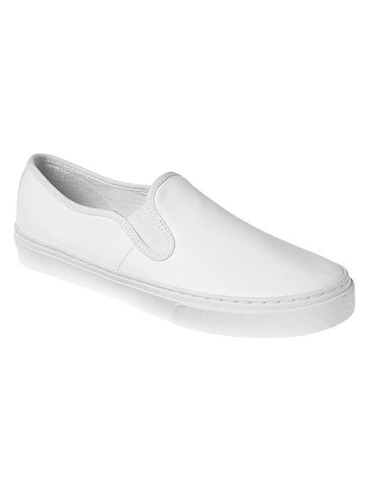 View large product image 1 of 1. Leather slip-on sneakers