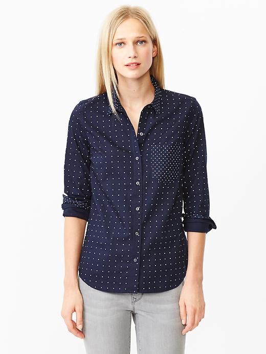 Image number 1 showing, Polka dot oxford shirt