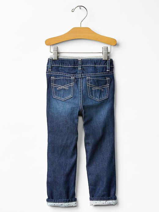 Image number 2 showing, Jersey-lined straight jeans
