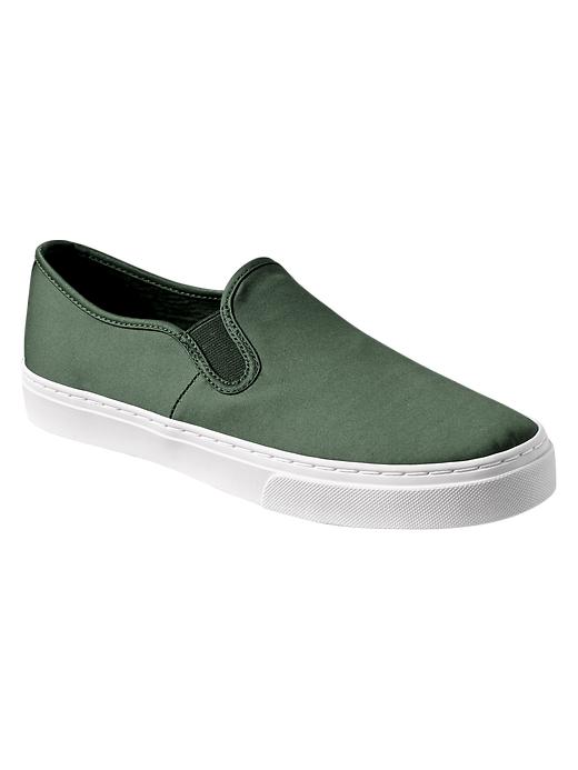 View large product image 1 of 1. Sateen slip-on sneakers