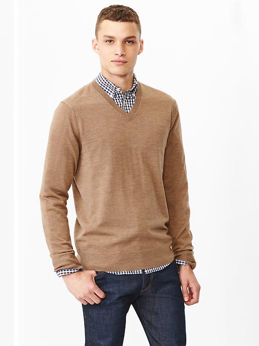 Image number 3 showing, Merino V-neck sweater