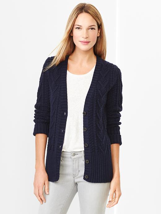 View large product image 1 of 1. Cable knit cardigan