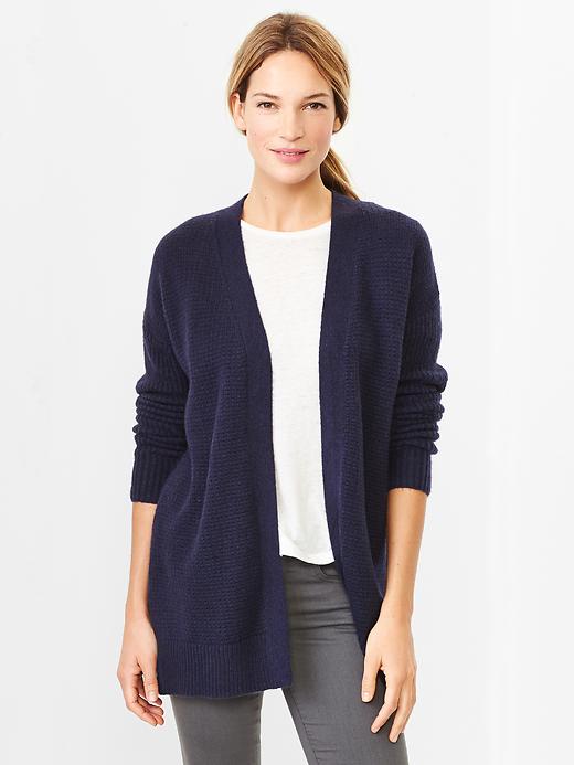 View large product image 1 of 1. Cozy open-front cardigan