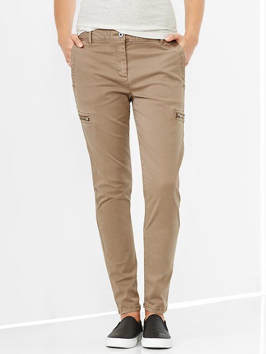 View large product image 1 of 1. Super skinny side-zip khakis