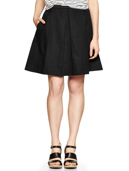 Image number 1 showing, Pleated linen skirt