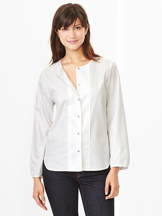 View large product image 1 of 1. Pleated oxford shirt