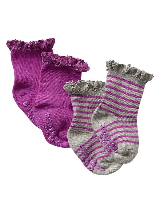 View large product image 1 of 1. Crochet-trim socks (2-pack)