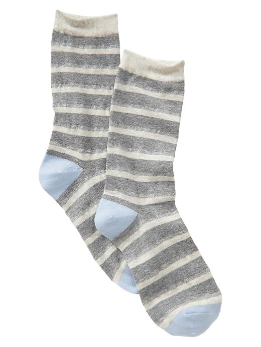 View large product image 1 of 1. Metallic stripe socks