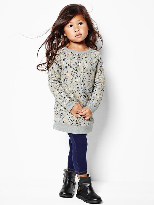 Image number 2 showing, Quilted floral sweatshirt dress