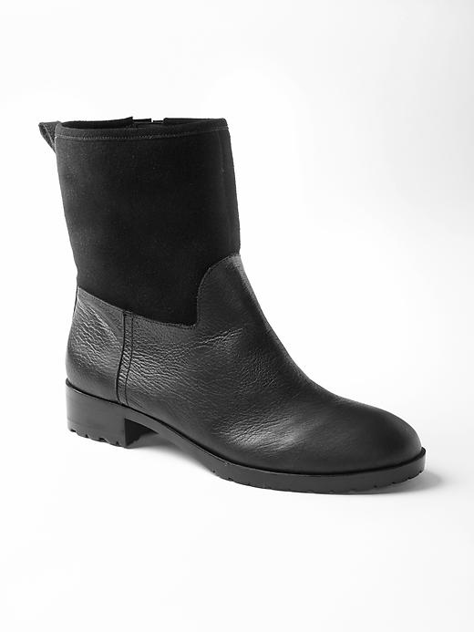 Image number 1 showing, Mix-media shearling boots