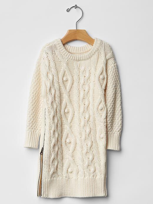View large product image 1 of 1. Cable knit zip dress