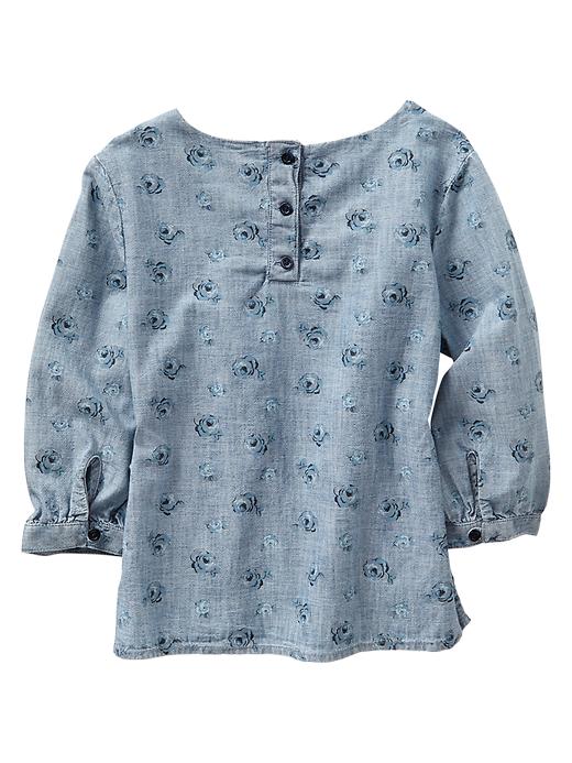 Image number 2 showing, Floral chambray pocket top