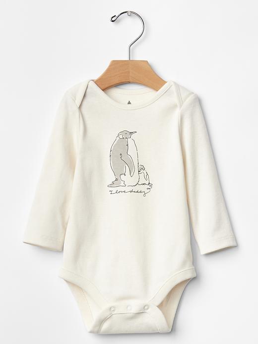 View large product image 1 of 1. Penguin family love bodysuit