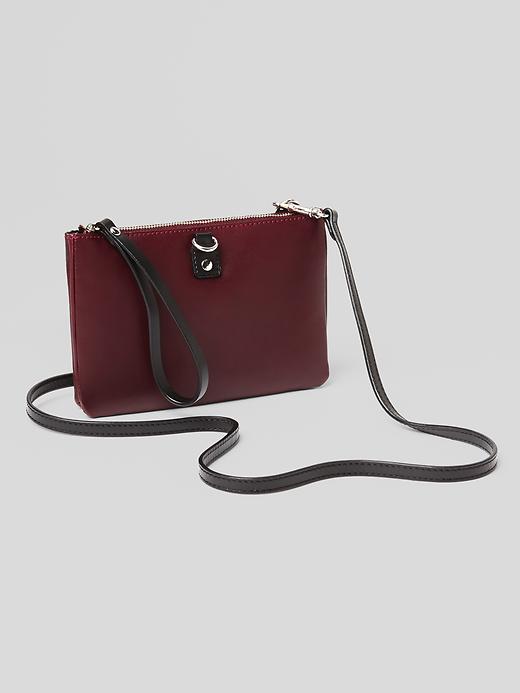 View large product image 1 of 1. Leather convertible crossbody