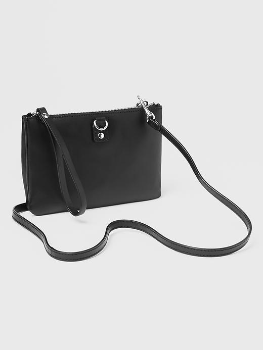 View large product image 1 of 3. Leather convertible crossbody