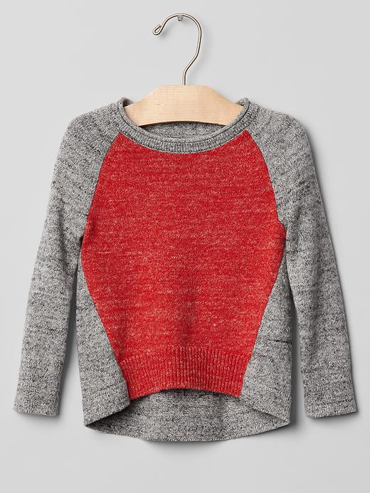 Image number 3 showing, Colorblock hi-lo sweater