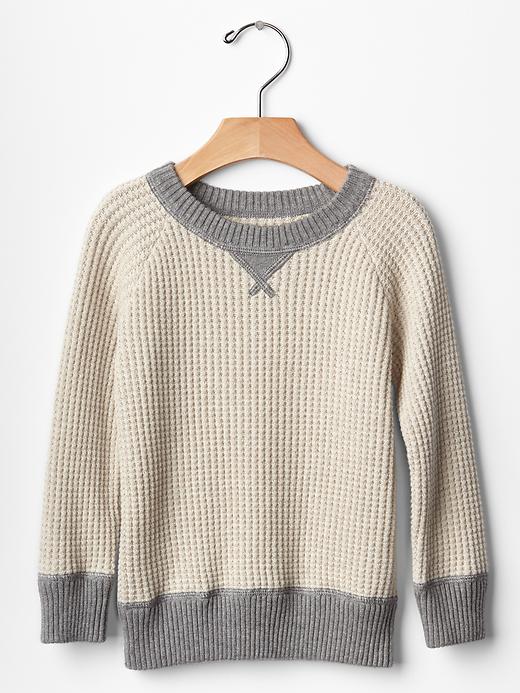 Image number 5 showing, Contrast waffle raglan sweater
