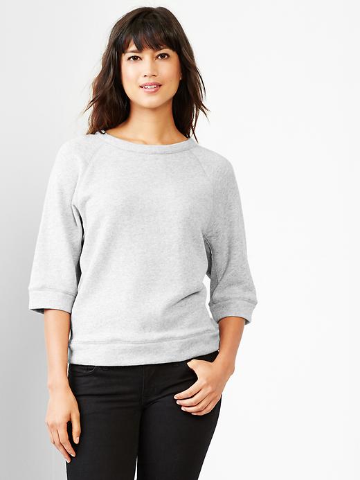 View large product image 1 of 1. Raglan elbow-sleeve sweatshirt