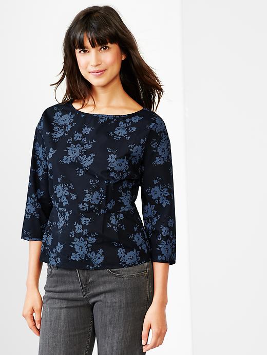 View large product image 1 of 1. Floral peplum top