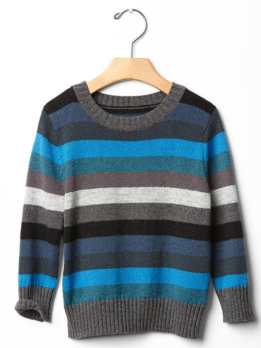 Image number 3 showing, Holiday stripe crewneck sweater