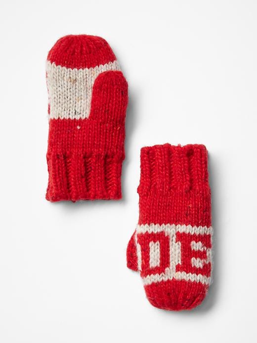 Image number 3 showing, Intarsia statement mittens