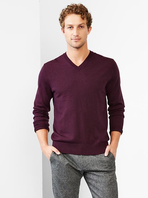 Image number 9 showing, Merino V-neck sweater