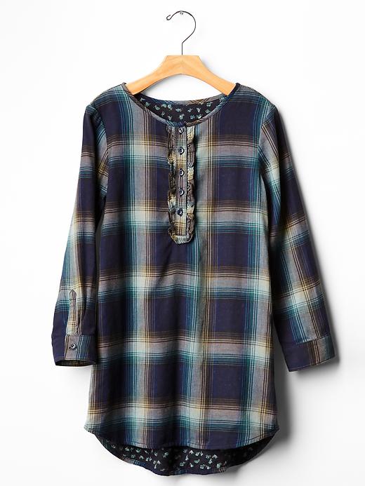 View large product image 1 of 1. Plaid double-weave shirtdress
